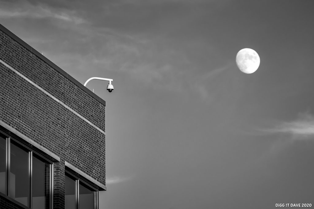 Security camera and moon